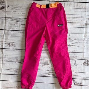 Columbia Women's Pink Snow Joggers with Orange Accents